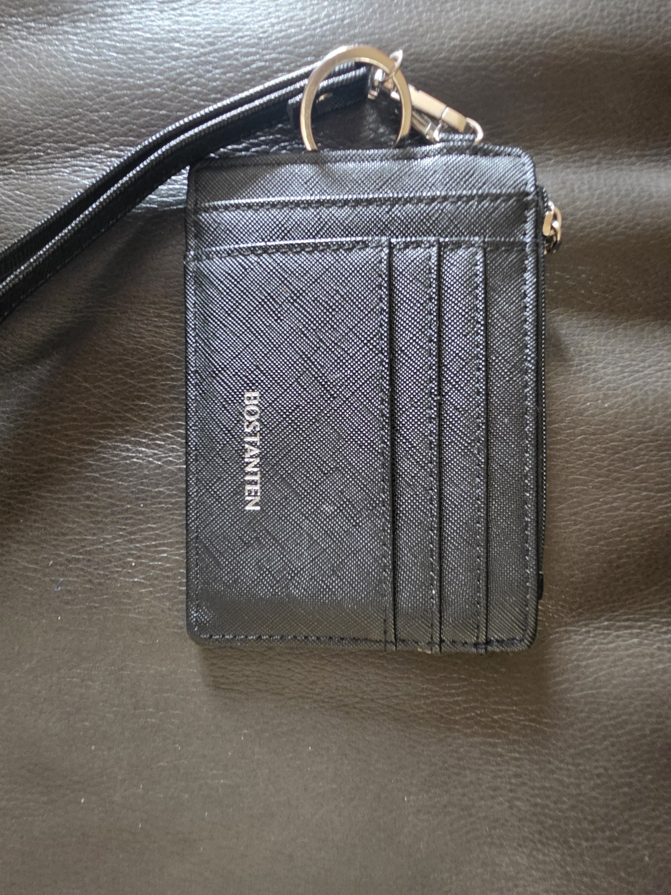 Bostanten Black Saffiano Card  Key Holder